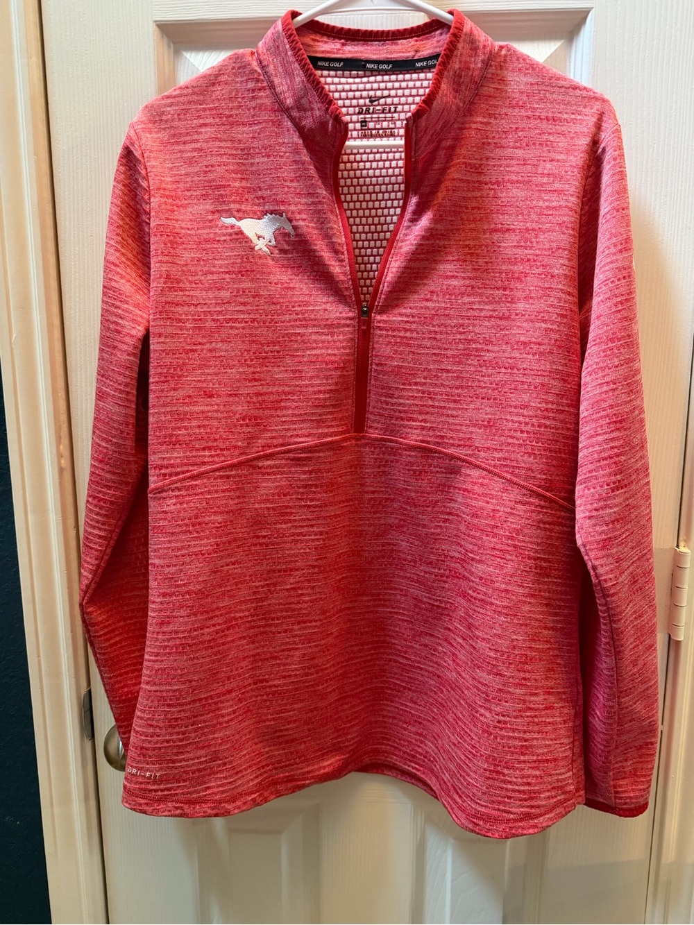 Nike Red Heathered Dri-FIT Quarter-Zip Pullover